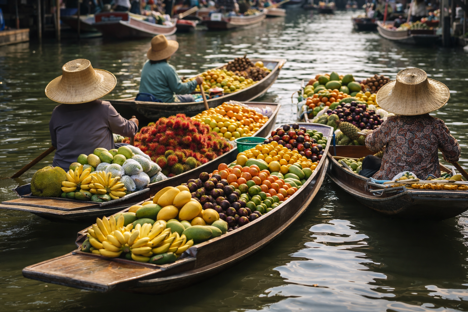 Floating market scene
